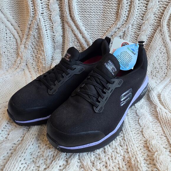 NEW Skechers Women's Arch Fit SR Evzan Alloy Toe Work Sneakers Size 8.5 Black‎ - Picture 3 of 8